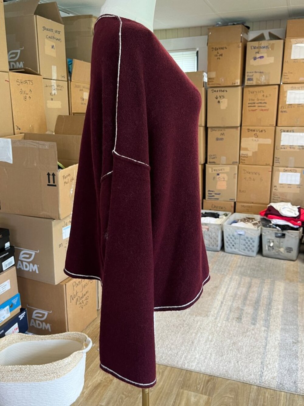 Vince Camuto V-Neck Sweater Pants Lounge Set XL Burgundy - Picture 12 of 16